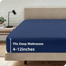 1 Pezzo Di Lenzuola Con Angoli In Microfibra Ultramorbida E Confortevole Con Un Taschino Profondo Che Resiste Alle Rughe, Alle Sbiaditure E Alla Riduzione - Adatto Per Hotel, Tavoli Da Massaggio, Ospedali, Dormitori. Traspirante E Cutaneo Amichevole. Facile Da Mantenere, Copertura E Protezione Del Materasso - blu polveroso - Visualizzare 1