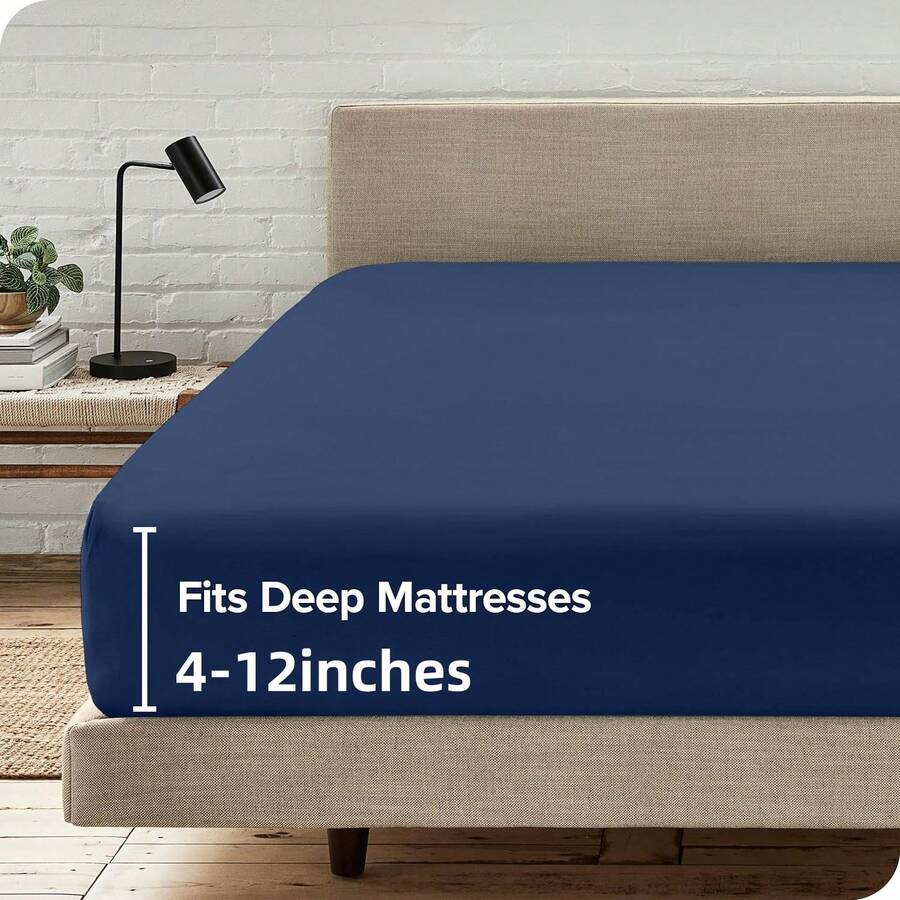 1 Pezzo Di Lenzuola Con Angoli In Microfibra Ultramorbida E Confortevole Con Un Taschino Profondo Che Resiste Alle Rughe, Alle Sbiaditure E Alla Riduzione - Adatto Per Hotel, Tavoli Da Massaggio, Ospedali, Dormitori. Traspirante E Cutaneo Amichevole. Facile Da Mantenere, Copertura E Protezione Del Materasso - blu polveroso - Visualizzare 1