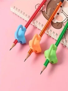 6pcs Triangular Pencil Grip - Soft Rubber Pencil Grip Corrector For Kindergarten And Elementary School Students(Color Random)Office, School, Drawing,Student,Markers,Stationery,Boys,Girls,School Supplies - Multicolor - View 6