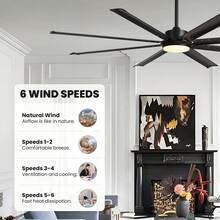 Large Ceiling Fan With Lights And Remote Industrial Chandelier Ceiling Fan Black Large Indoor Ceiling Fans With Reversible Motor - 72 inch - View 2