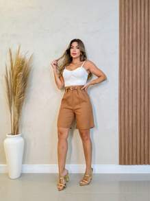 Women Shorts - Coffee Brown - View 4