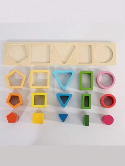 Stacking & Sorting Wooden Game For Kids 3-6years, Color Recognition Shape Sorter, Education Wooden Toy For Kids