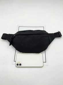 1pc Fashionable Women Waist Bag/Chest Bag With Invisible Zipper, Solid Color & Waterproof Nylon Material For Holding Coins And Small Items