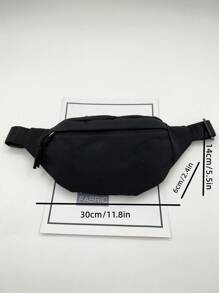 1pc Fashionable Women Waist Bag/Chest Bag With Invisible Zipper, Solid Color & Waterproof Nylon Material For Holding Coins And Small Items