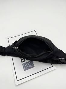 1pc Fashionable Women Waist Bag/Chest Bag With Invisible Zipper, Solid Color & Waterproof Nylon Material For Holding Coins And Small Items