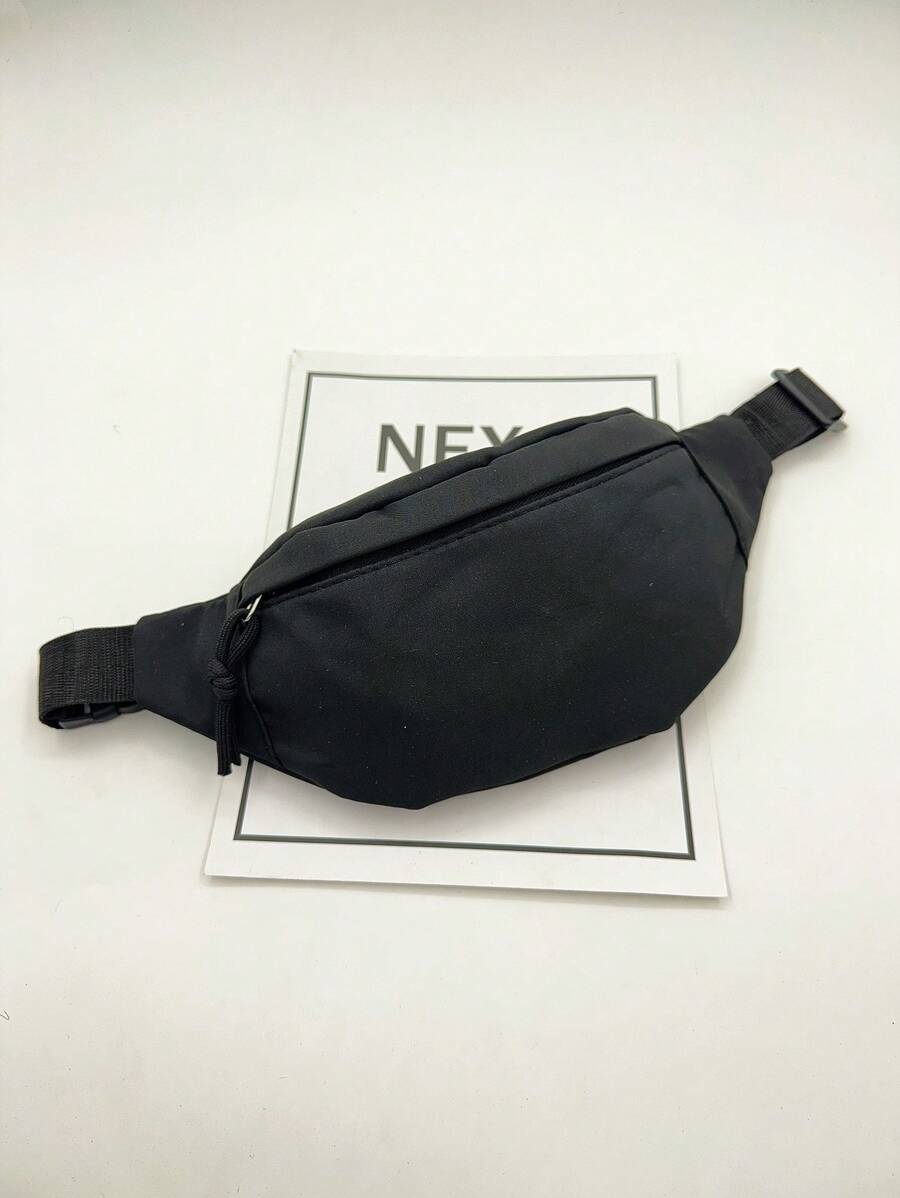 1pc Fashionable Women Waist Bag/Chest Bag With Invisible Zipper, Solid Color & Waterproof Nylon Material For Holding Coins And Small Items