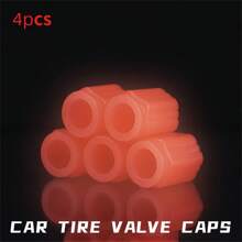 Universal 4pcs Luminous Valve Stem Caps - Waterproof, Glowing Car & Bike Tire Decor, Nighttime Visibility