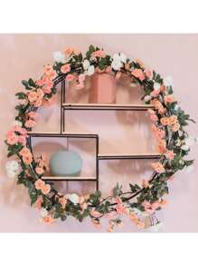 2pcs 69 Heads Artificial Rose Vine Flowers Garlands Decorations Floral Hanging Garden Craft Rose Ivy Plants For Wedding Arch Arrangement, Valentine Day, Gift Gifts Birthday Graduation - Champagne - View 4