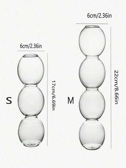 1pc Hydroponic Glass Flowerpot, Transparent able Interior ation Birthday Graduation Home Vase Room Flower view 2