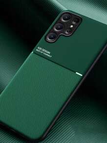 1pc Texture Pu Leather Magnetic Adsorption Phone Case, Compatible With Iphone 11, 12, 13, 14, 15, 13 Pro Max, 14 Pro Max , 15 Pro Max And Galaxy A55, A35, S22 Ultra, S23 Ultra, S24 Ultra,International Version, Not The Domestic Version - Blue - View 11