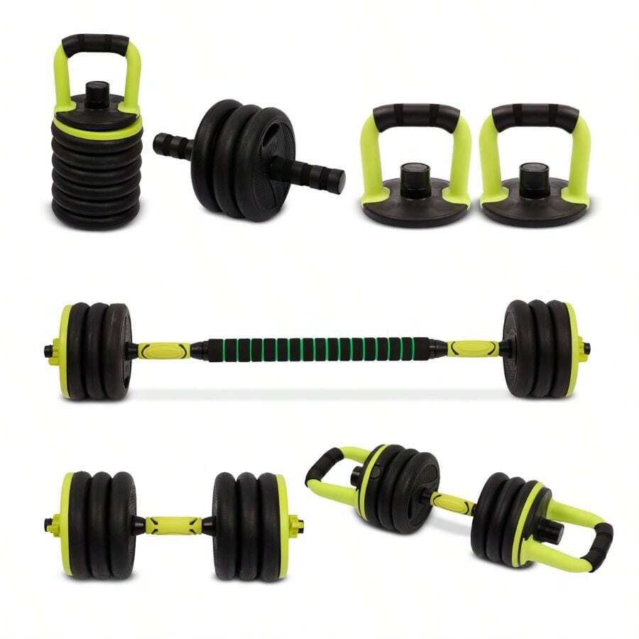 Set Mancuernas Pesas 20kg Con Barras y Discos 24 pz - Negro - Ver 1