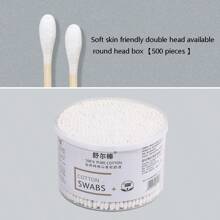 100/500根棉簽,雙頭棉簽,家用、化妝、卸妝、拔耳棉簽,超便攜,適合旅行 - 白色 - 查看 12