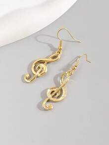 1 đôi Đúng mốt Dấu âm nhạc Thiết kế Thanh lịch Cá nhân hóa Hoa tai Thích hợp Đối với Mặc hàng ngày NỮ - Vàng - Xem 4