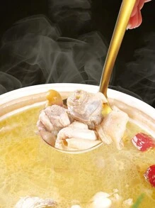 1/2/4 Muôi múc canh bằng thép không gỉ màu vàng, thìa nấu ăn, thìa lọc thích hợp cho nhà hàng, khách sạn, tiệc buffet - Vàng - Xem 4