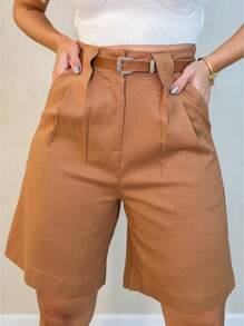 Women Shorts - Coffee Brown - View 1