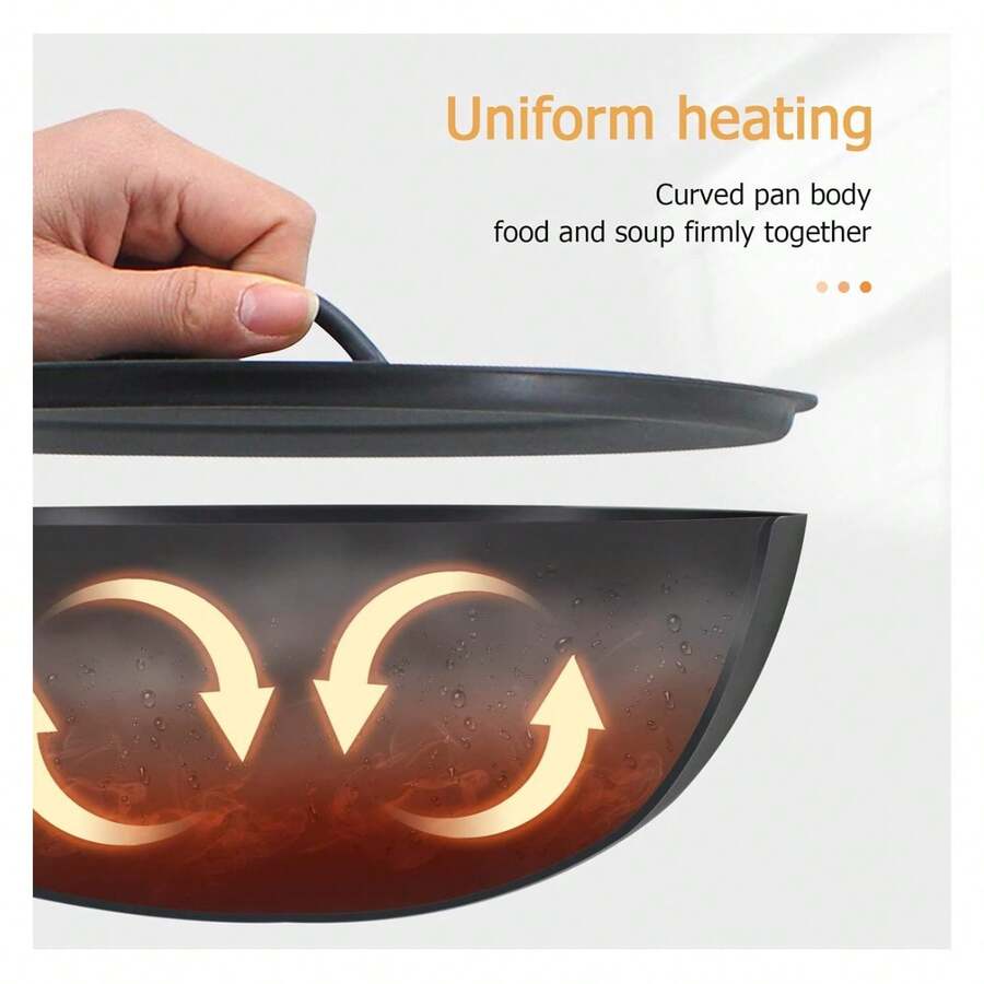 Camping Iron StirFried Wok 9" Uncoated Chinese Small Deep Wok Flat