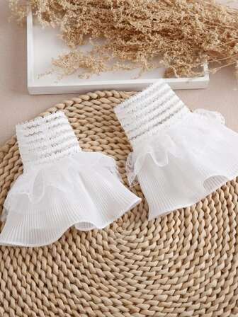 女性手袋 ニット カフス付き フレディーな形状 1ペア