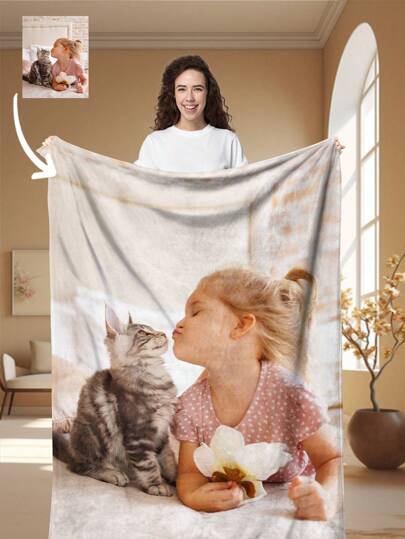 1 Peça Cobertor de Fleece Personalizado com Foto, Cobertor Personalizado com Fotos da Família, Animal de Estimação ou Casal, Presente Ideal para Dia das Mães, Dia dos Pais, Dia dos Namorados, Páscoa, Dia da Mentira, Volta às Aulas, Cobertor de Soneca no Escritório, Presente Personalizado Privado, Durável, Respirável, Leve, Lavável, Engraçado, Fofo, Amor, Macio, Confortável, Elegante, Simples, Personalizado, Único, Presentes Ideais para Ele, Presentes Ideais para Ela, Ele, Ela, Namorado, Namorada, Pai, Mãe, Família, Amigos, para Aniversários, para o Dia das Mães, para Aniversários, para o Dia dos Namorados, para Formatura, para o Dia dos Pais, para Casamentos, para Inauguração da Casa, Sofá, Cama, Carro, Sala de Chá, Quarto, Banheiro, Sala de Estar, Sala de Jantar
