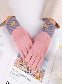 Women Full Finger Gloves - 淺粉色 - 查看 2