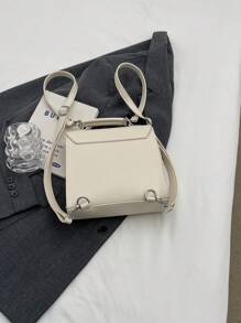 1 件简约蝴蝶结装饰翻盖背包，多功能单肩包适合女性日常使用，学校用品，容量大，经典休闲，轻便，适合少女女士大学生初中、高中、户外、旅行、郊游、节日、小学情人节