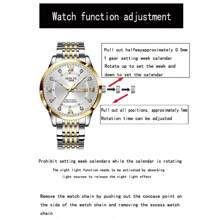 Reloj de cuarzo de 1 pieza de la marca DEBLVE con esfera redonda, correa de acero, calendario luminoso y cronómetro, moda unisex - Negro - Ver 11