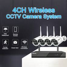 4CH 高清 2MP 监控套件 Onvif 无线安全摄像头系统 1080P WIFI 摄像头套件 IP 摄像头 NVR AI 智能家居室内室外防水安全摄像头音频视频运动检测报警推送单向音频夜视保护婴儿宠物兼容手机电脑笔记本电脑远程控制查看 - 查看 2