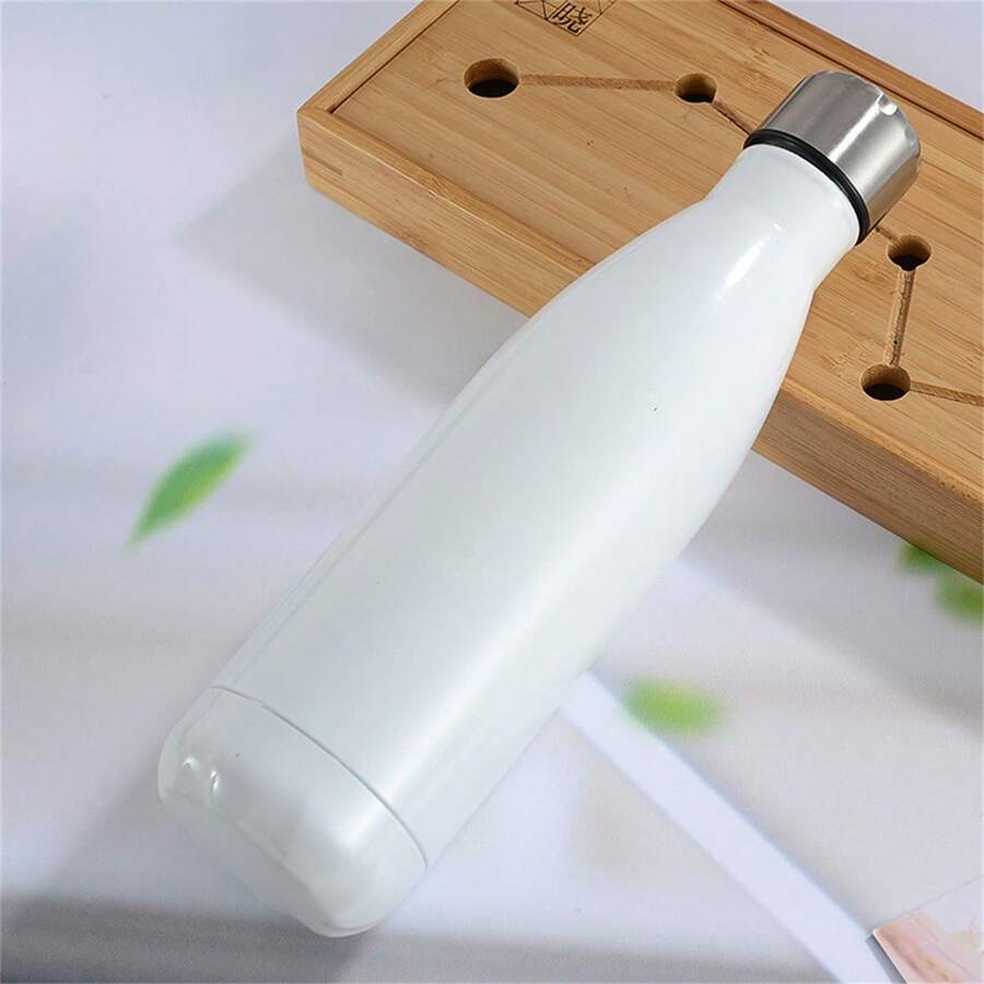 Minimalist Cola Bottle Stainless Steel Vacuum Insulated Cup, Outdoor Sports Large Capacity Water Bottle, Gift Mug Back To School - White - View 1