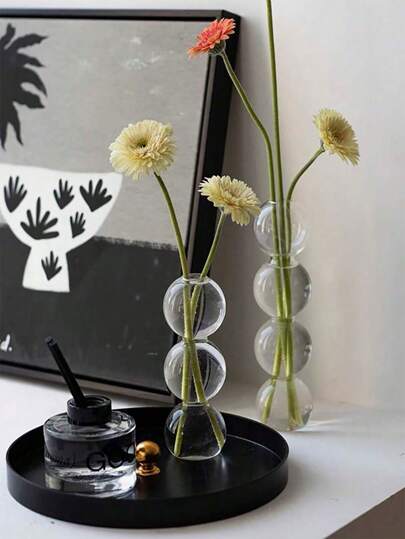 1pc Hydroponic Glass Flowerpot, Transparent able Interior ation Birthday Graduation Home Vase Room Flower view 6