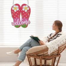 鑽石畫套件掛墜，拖鞋鑽石藝術掛牌DIY特殊形狀水晶花環裝飾品，適用於家居裝飾禮品 - 彩色 - 查看 5