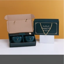 A Set Of Two Solid Color Ceramic Bowls And Chopsticks With Glazed Square Design For Gift-Giving Or Banquet - Multicolor - View 10