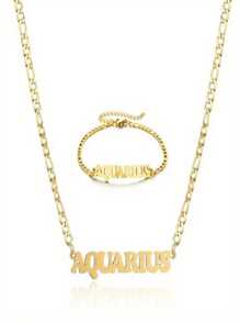 1 件不鏽鋼 12 星座字母吊墜項鍊女式女孩母親節派對聖誕節新年生日禮物