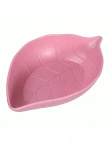 1入組小麥秸稈味盤，創意小碟、蝴蝶醋碟、沾醬碟，防摔塑料碟 - 粉色 - 查看 1