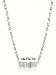 1 件不鏽鋼 12 星座字母吊墜項鍊女式女孩母親節派對聖誕節新年生日禮物