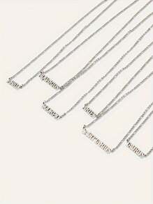 1 件不鏽鋼 12 星座字母吊墜項鍊女式女孩母親節派對聖誕節新年生日禮物