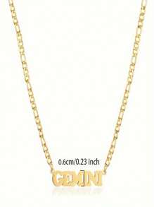 1 件不鏽鋼 12 星座字母吊墜項鍊女式女孩母親節派對聖誕節新年生日禮物