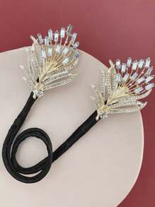 1pc Hair Bun Maker With Bow Knot, Feathers And Faux Pearls For Elegant Updo Hairstyle Accessories