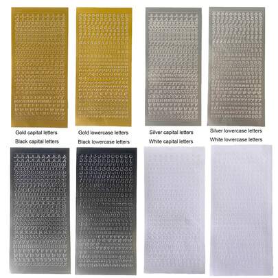 8 件/套多色字母贴纸，金银箔，DIY 自粘 PVC 照片装饰材料，创意手账贴纸，节日礼物装饰贴纸，派对装饰必备贴纸，学校用品，返校