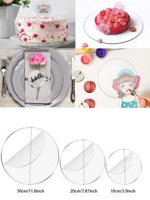 1入組10/20/30cm空白透明丙烯酸圓盤珠寶藝術圓形形狀婚禮座位牌DIY兒童繪畫板 - 無色 - 查看 2