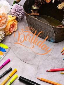 1入組10/20/30cm空白透明丙烯酸圓盤珠寶藝術圓形形狀婚禮座位牌DIY兒童繪畫板 - 無色 - 查看 5