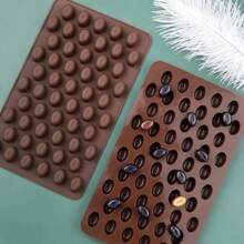 Set de 55 piezas Molde de silicona con forma de grano de café en miniatura, chocolate y dulce para decoración de pasteles, hornear y herramientas de pastelería - Marrón - Ver 1