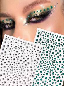 STARTTOOS Large Sheet Multisize 3d Simulated Gemstone Eye & Face Decoration Stickers, Diy Music Festival Y2k Makeup Party Eye & Face Decoration Stickers