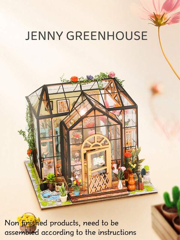 1pc Diy Wooden Miniature House Ornament/Bookshelf/Creative Gift For Friends/Room Decor