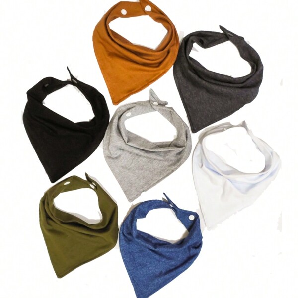 Kit 7 unidades Babador Bandana 100% Algodao Menino Menina