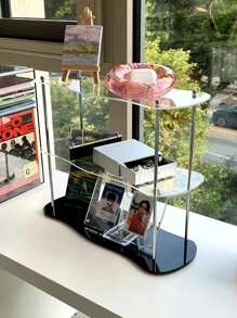 1pc Desktop Storage Rack Cup Holder With Highly Attractive Acrylic Detachable Perfume Display Stand For Handicrafts, Ins Style