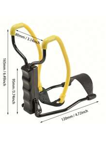 Estilingue Compacto Dobrável Com Assistência De Pulso Nas Cores De Faixas E Couro Aleatórios - A Escolha Perfeita Para Equipamentos Ao Ar Livre! - Preto - Visão 3