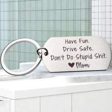 1 Miếng Niềm vui An toàn Móc chìa khóa , Sinh nhật Tốt nghiệp Quà tặng ngày lễ Đối với Mới Tài xế , Cho nam giới - Bạc - Xem 3