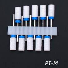 10入組電動修甲鑽頭套裝,瓷釉針磨片,火焰型修甲鑽頭,角質修形機底盤抛光配件