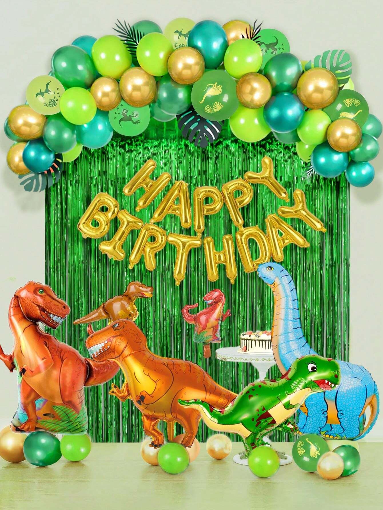 87pcs Dinosaur Birthday Party Decoration Balloon Arch Garland Kit (Gold