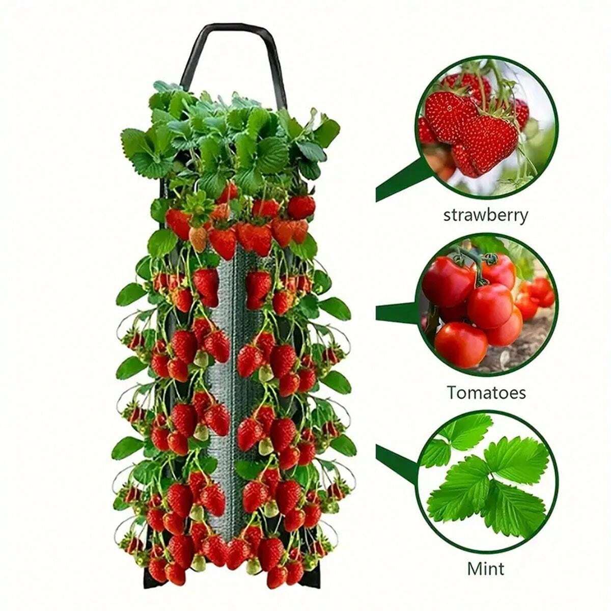 2pcs 8Pocket Hanging Strawberry Planter Bags, For Strawberry, Tomato