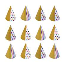 12 cái Creative Giường đôi tiêu chuẩn Màu sắc Nối Buổi tiệc Mũ , Thích hợp Đối với Lễ hội Buổi tiệc Bối cảnh , Sinh nhật - Vàng - Xem 6